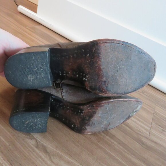 FREEBIRD BY STEVEN Salt Distressed Suede Bootie Boots in Taupe Gray - Size 6 - Picture 14 of 16